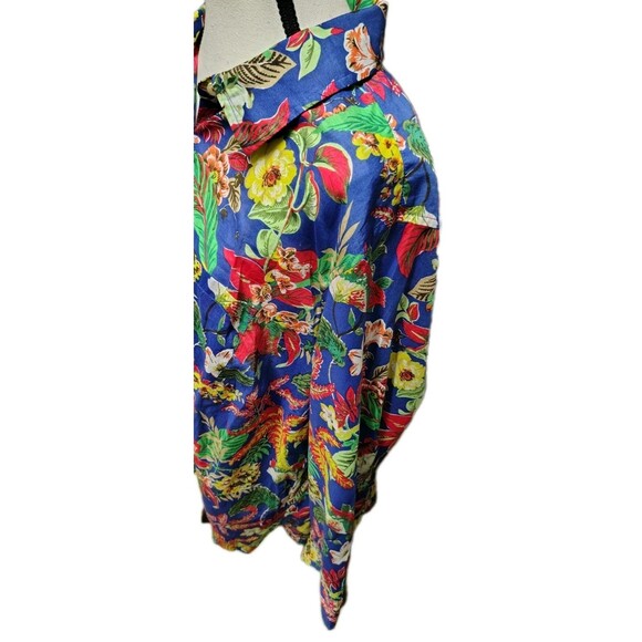 Talbots Women's Blouse Sizer 2X Button Long Roll Tab Sleeve Floral Cotton - Picture 4 of 6